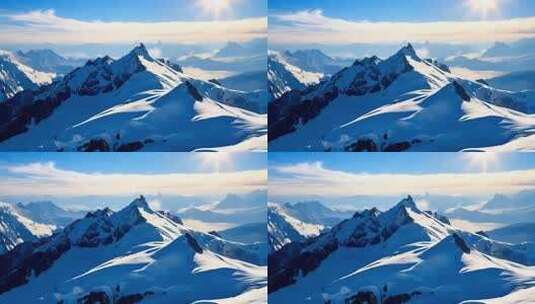 雪山自然风光全景高清在线视频素材下载