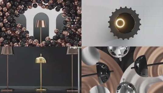 三维灯具落地灯三维开场动画高清在线视频素材下载