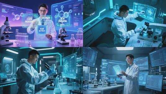 实验室医生操作电子设备高清在线视频素材下载