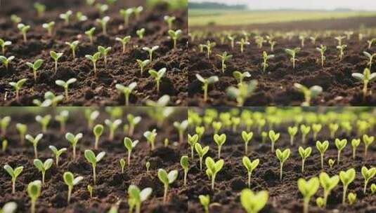 土壤中幼苗生长特写高清在线视频素材下载