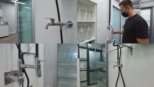 室内不锈钢水龙头素材高清在线视频素材下载