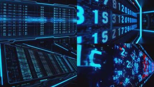 蓝色科技数据数字背景画面高清在线视频素材下载