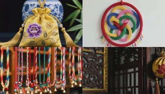 中国风手工编织艺术合集高清在线视频素材下载