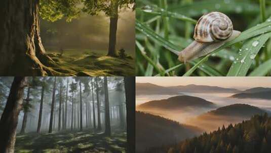 森林树林阳光航拍ai素材原创高清在线视频素材下载