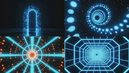 线条空间几何科技门暗黑隧道穿梭光线穿梭高清在线视频素材下载