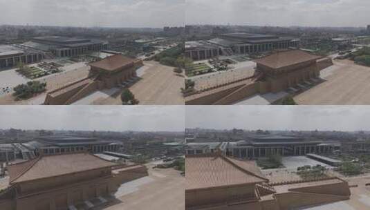 俯瞰西安大明宫古建筑高清在线视频素材下载