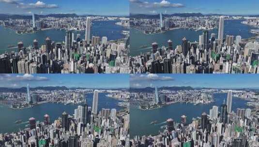 香港维多利亚港航拍高清在线视频素材下载