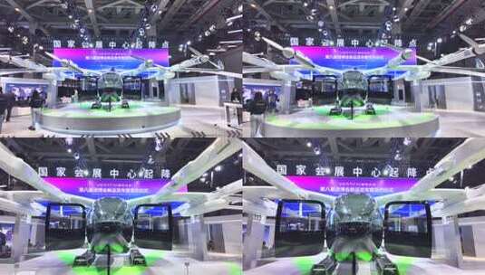 上海第八届 进博会私人飞机展高清在线视频素材下载