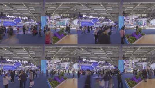 第八届进博会1.1医疗器械及医药保健展区高清在线视频素材下载