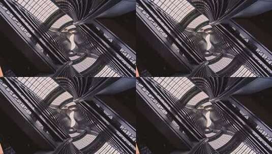 建筑抽象艺术玻璃幕墙幕墙玻璃高清在线视频素材下载