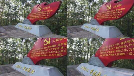 入党宣誓党建红色旗帜高清在线视频素材下载