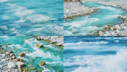 水河流河水山泉水水流山泉流水泉水溪水水花高清在线视频素材下载
