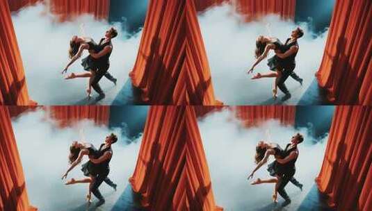 舞台上双人芭蕾舞表演高清在线视频素材下载