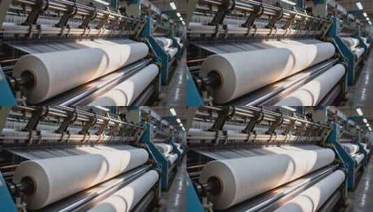 工厂纺织机器生产线画面高清在线视频素材下载