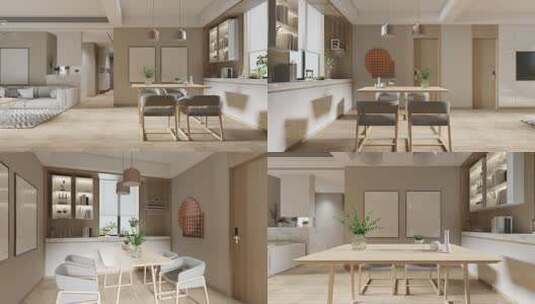 现代家居客餐厅空镜合集高清在线视频素材下载