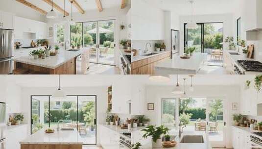 现代简约风格厨房室内场景高清在线视频素材下载