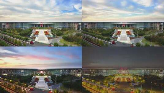 2025第八届进博会南广场日转夜延时4k高清在线视频素材下载