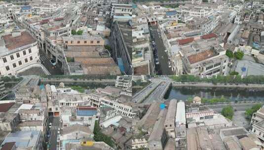 广东省江门市台山市台城历史文化街区航拍高清在线视频素材下载