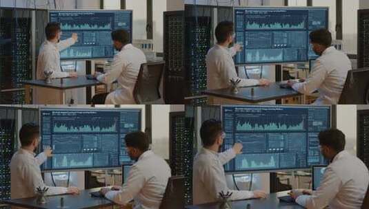 科研人员分析数据画面高清在线视频素材下载