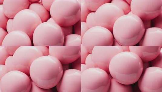 粉色柔软的弹性球体三维渲染高清在线视频素材下载