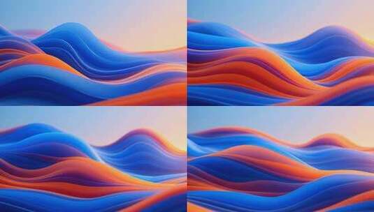 抽象动感彩色波浪背景素材高清在线视频素材下载
