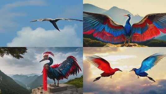 毕方 中国神话毕方 山海经毕方高清在线视频素材下载