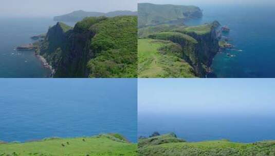 海岛礁石悬崖海岸美景水天一色旅途高清在线视频素材下载