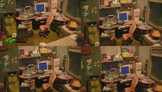 精美的二次元宅男的卧室微缩模型高清在线视频素材下载