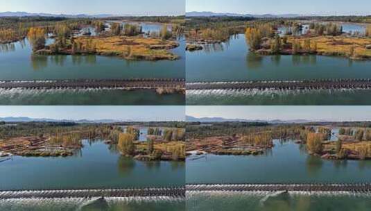 河北省石家庄市灵寿县滹沱河漫水桥高清在线视频素材下载