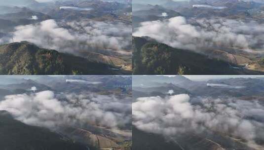山区云海自然风光航拍高清在线视频素材下载