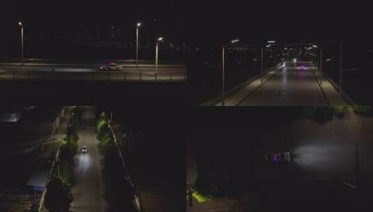 警车晚上巡逻出警高清在线视频素材下载