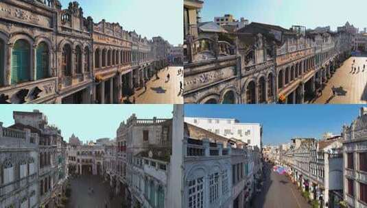 海口骑楼老街高清在线视频素材下载