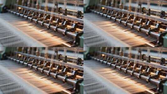 纺织车间织布机工作画面高清在线视频素材下载
