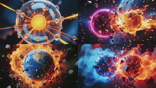 星球碰撞特效素材高清在线视频素材下载