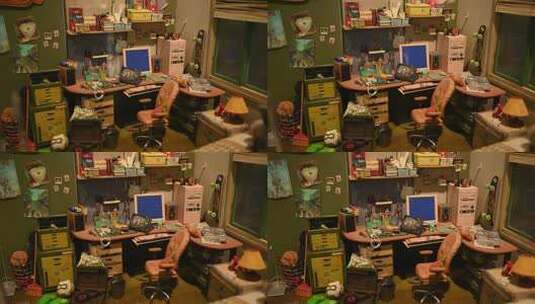 精美的二次元宅男的卧室微缩模型高清在线视频素材下载