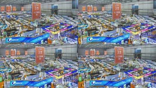 延时-2025第八届进博会现场高视角展会现场高清在线视频素材下载