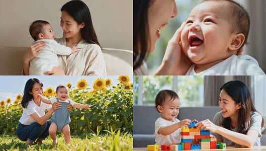 妈妈与宝宝的温馨日常 亲子互动的幸福瞬间高清在线视频素材下载