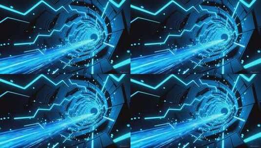 穿梭未来科技光线时空隧道4K高清在线视频素材下载