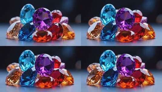 多彩宝石微距特写高清在线视频素材下载