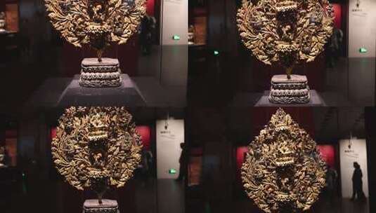 布达拉宫管理处藏明代铜鎏金莲花生八名号像高清在线视频素材下载