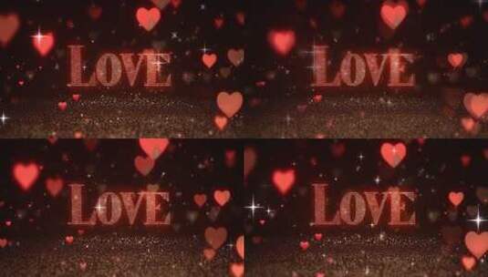 浪漫LOVE爱心粒子特效高清在线视频素材下载