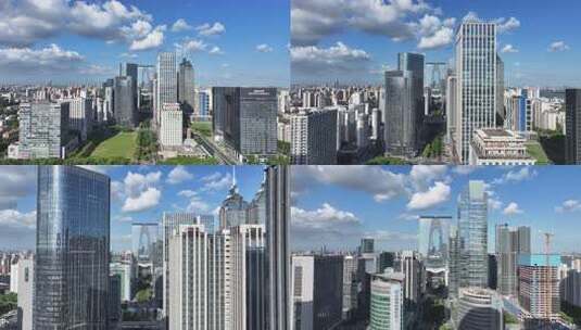 苏州东方之门苏州园区苏州cbd航拍高清在线视频素材下载