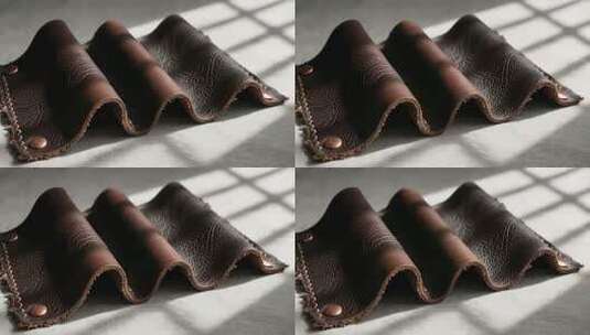 棕色皮革制品特写高清在线视频素材下载