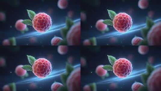 悬浮光感覆盆子高清展示高清在线视频素材下载