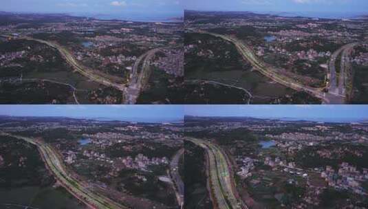 航拍月光下的福建平潭岛坛南湾平潭岛夜景高清在线视频素材下载