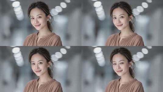 职场女性面带微笑，自信迎接每一天高清在线视频素材下载