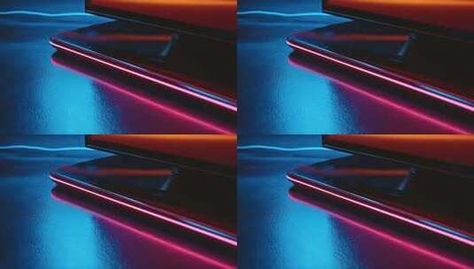 带霓虹效果的电子产品特写高清在线视频素材下载