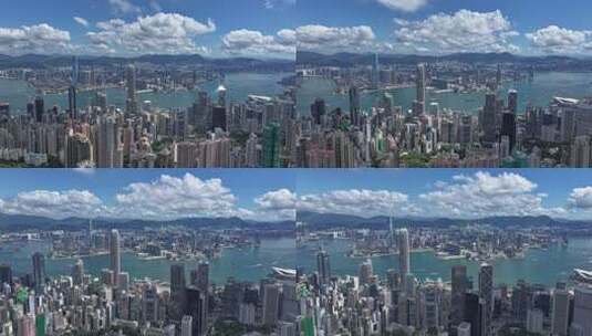 香港维多利亚港航拍高清在线视频素材下载