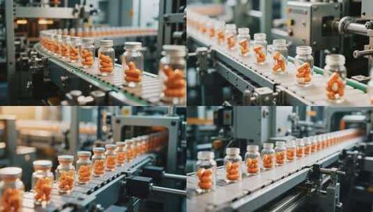 药品生产线流水作业高清在线视频素材下载