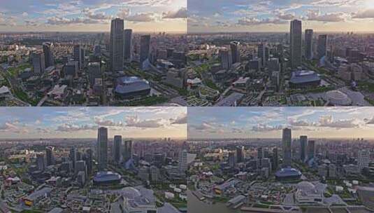 上海徐汇滨江西岸艺术中心CBD航拍高清在线视频素材下载